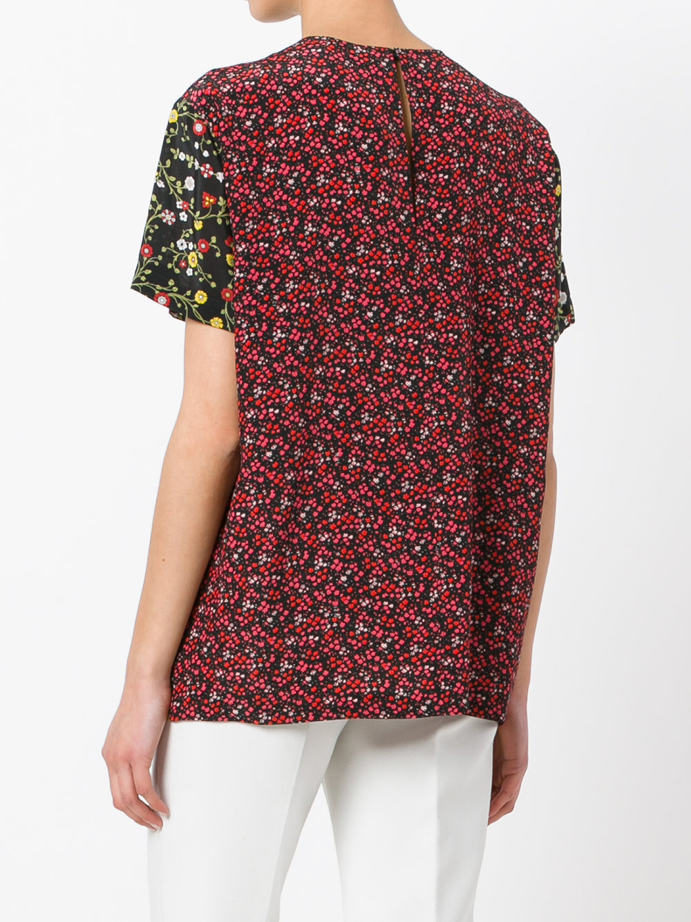 floral embroidered detail T-shirt