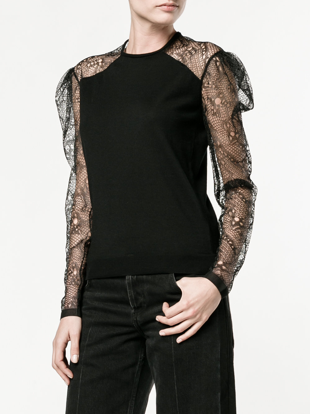 lace sleeve jumper