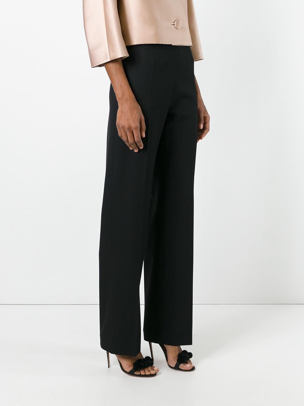 straight leg tailored trousers