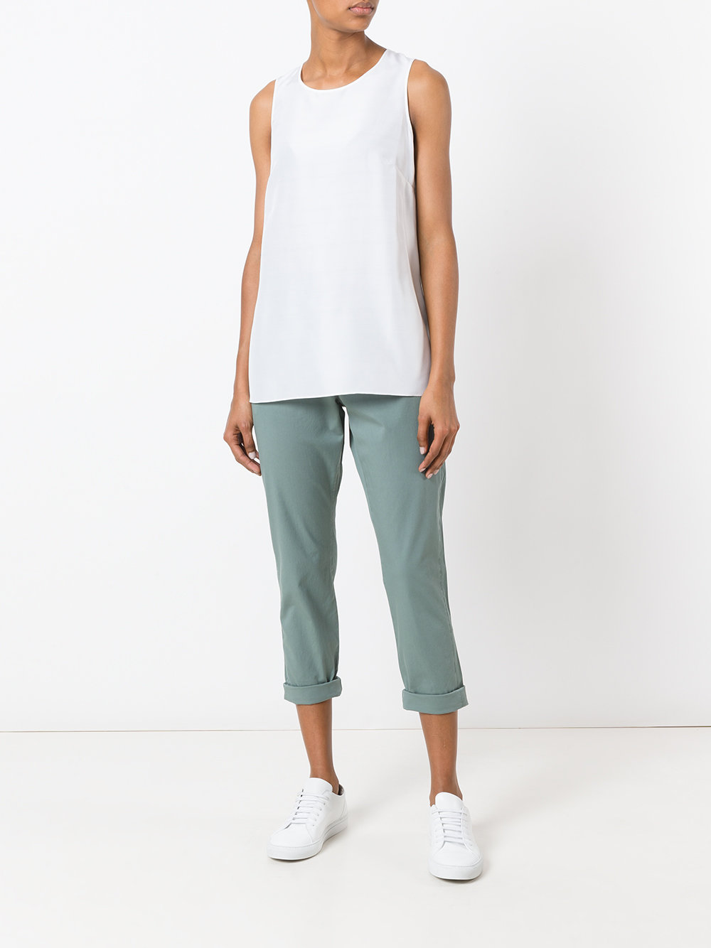 folded hem cropped trousers