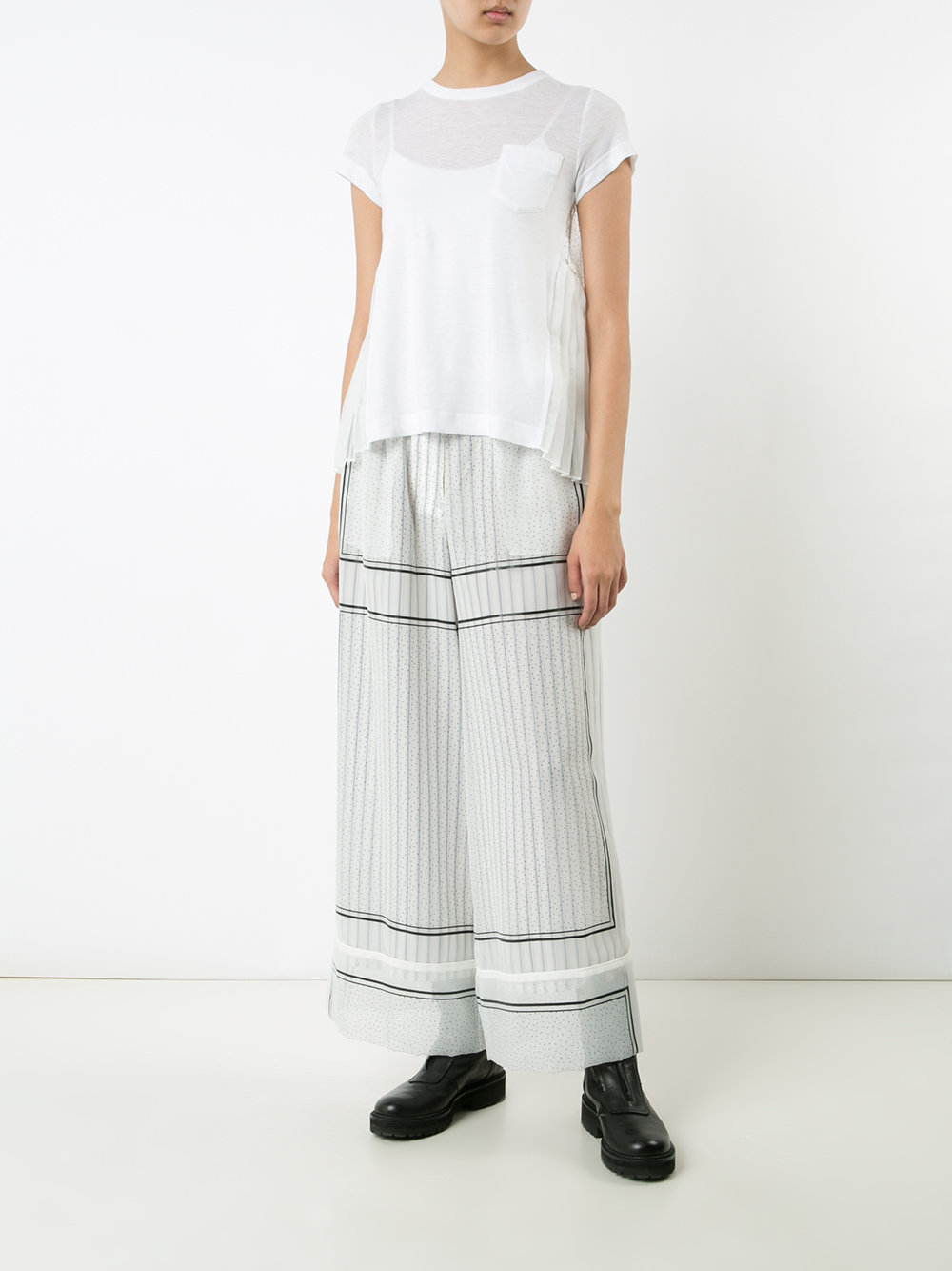 micro dot print trousers