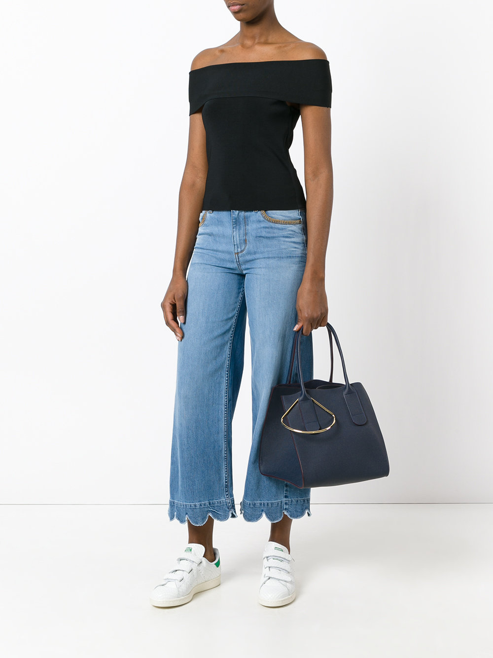 tote bag with gold tone detail