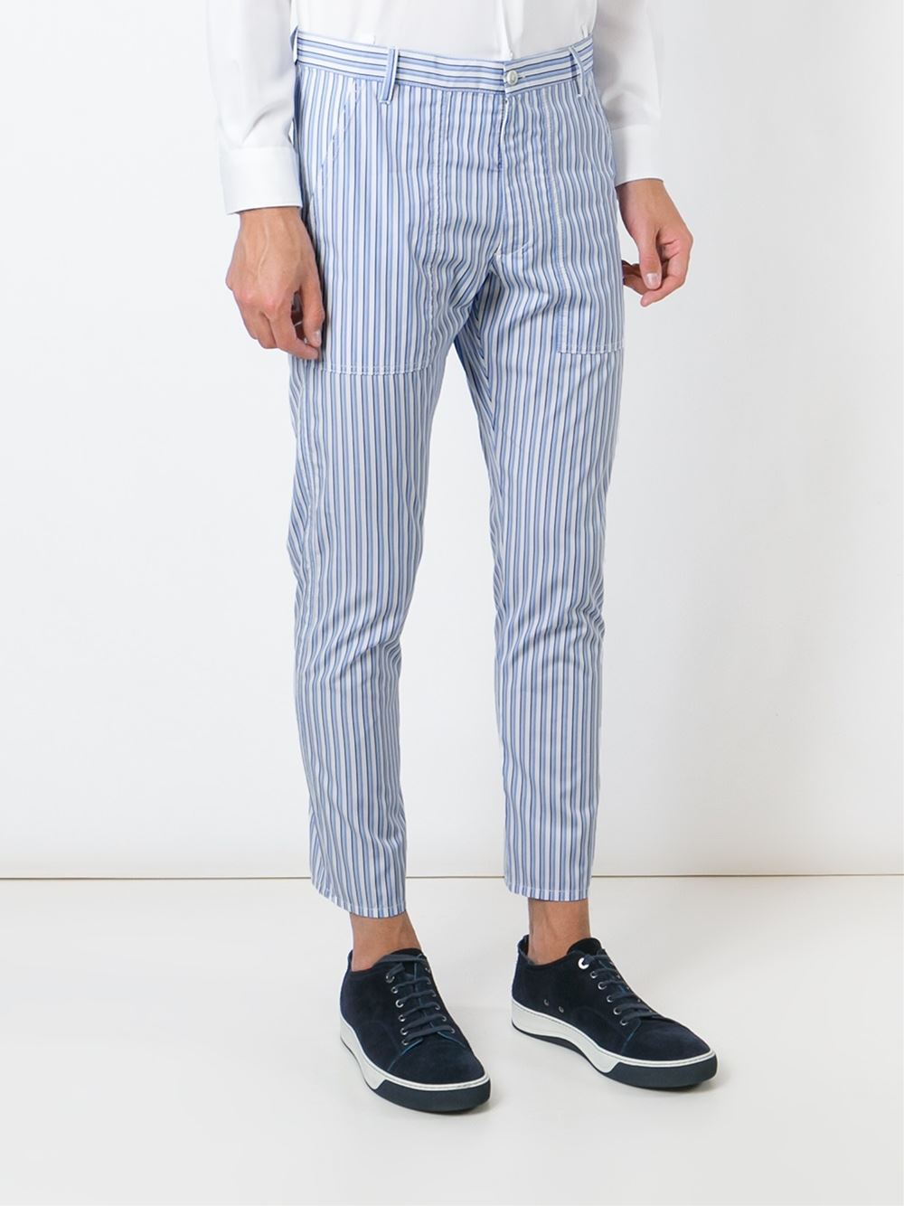 striped fitted trousers