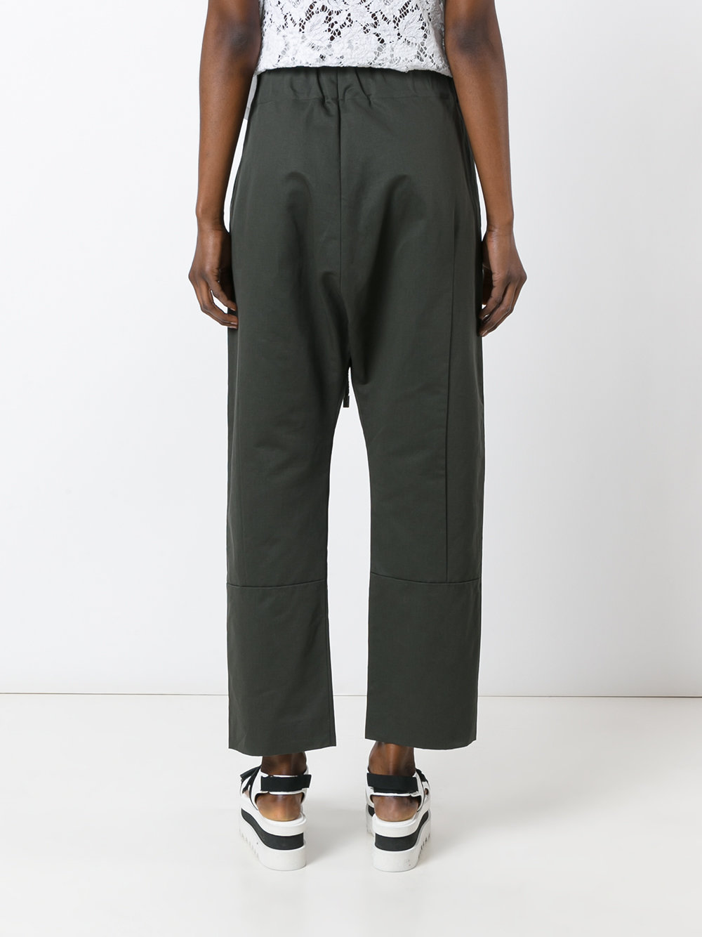 drawstring cropped trousers