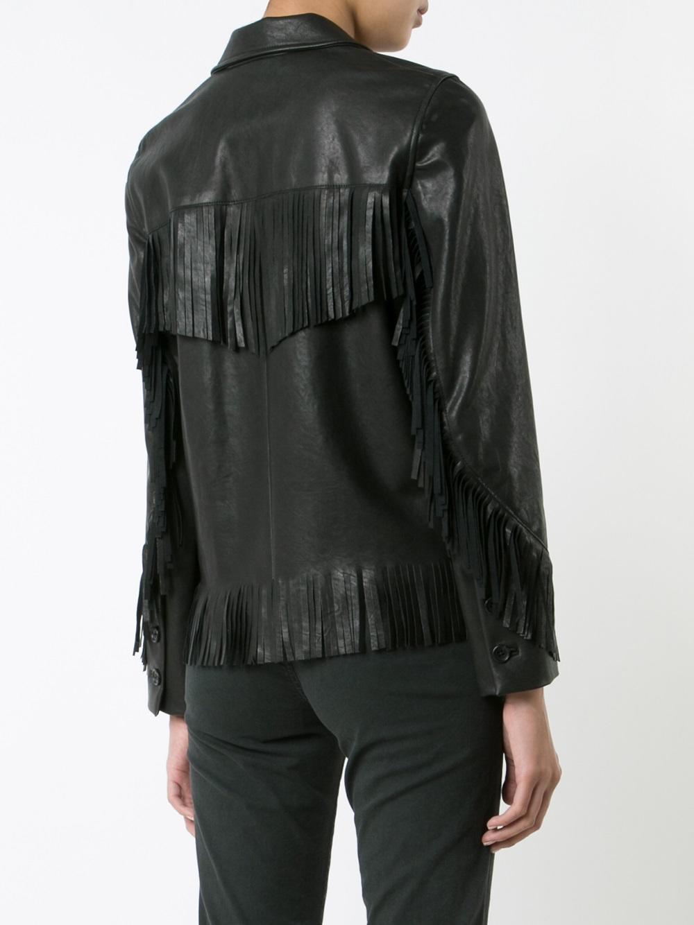 fringed leather jacket 