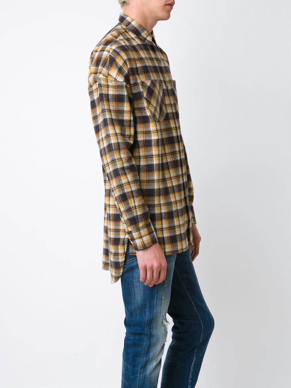 checked chest pockets shirt