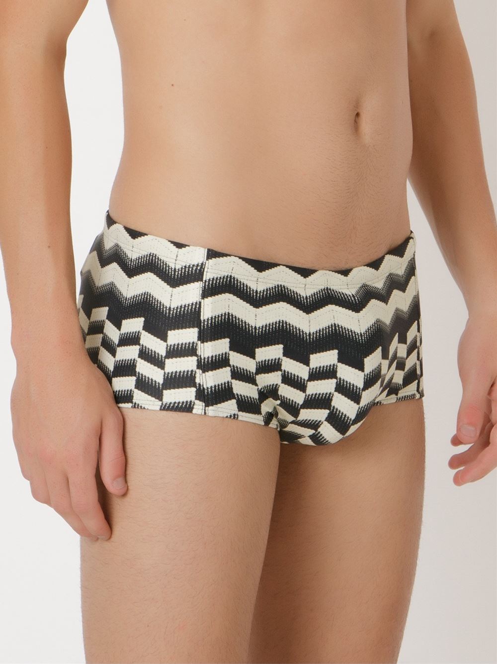 printed swim trunks