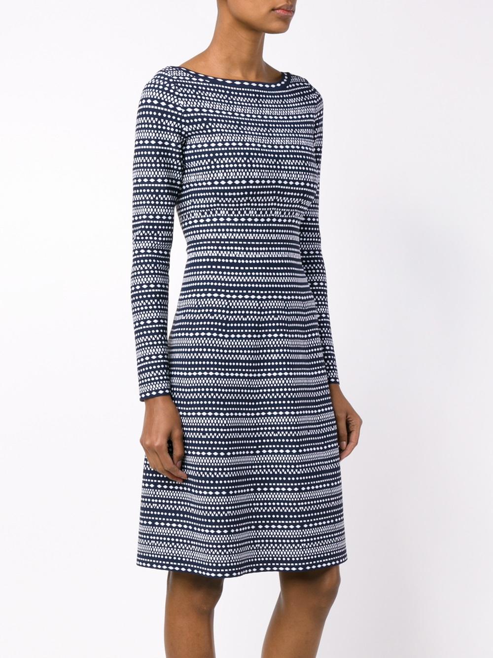 patterned long sleeve dress