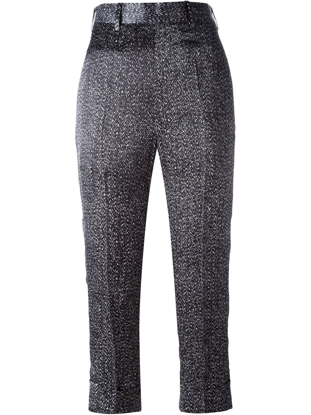 人字纹印花九分裤