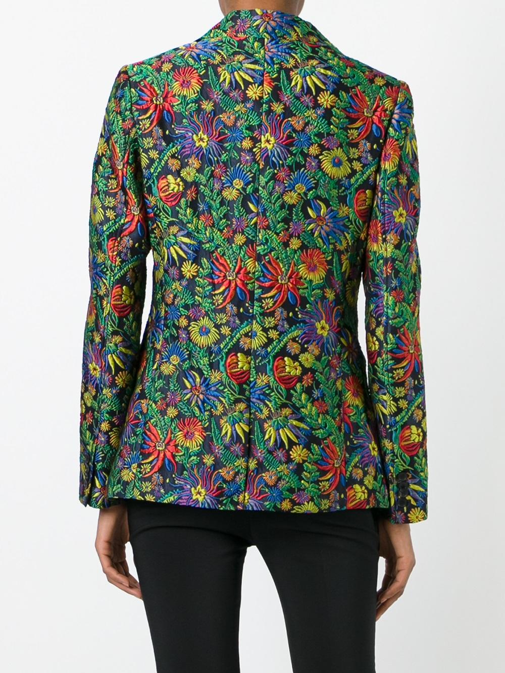 floral cloqué blazer