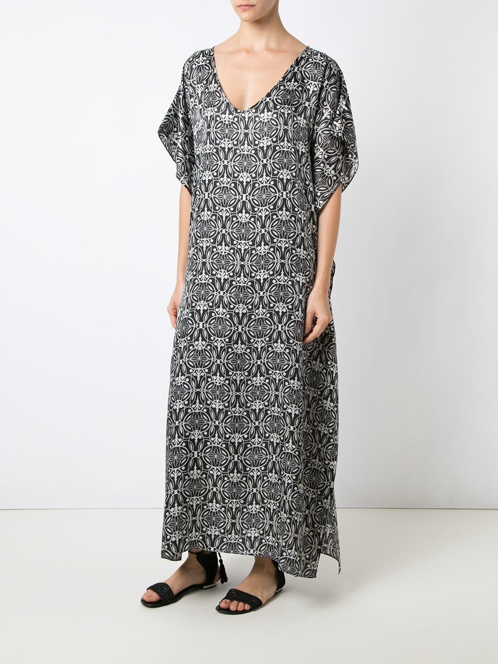 long printed beach dress