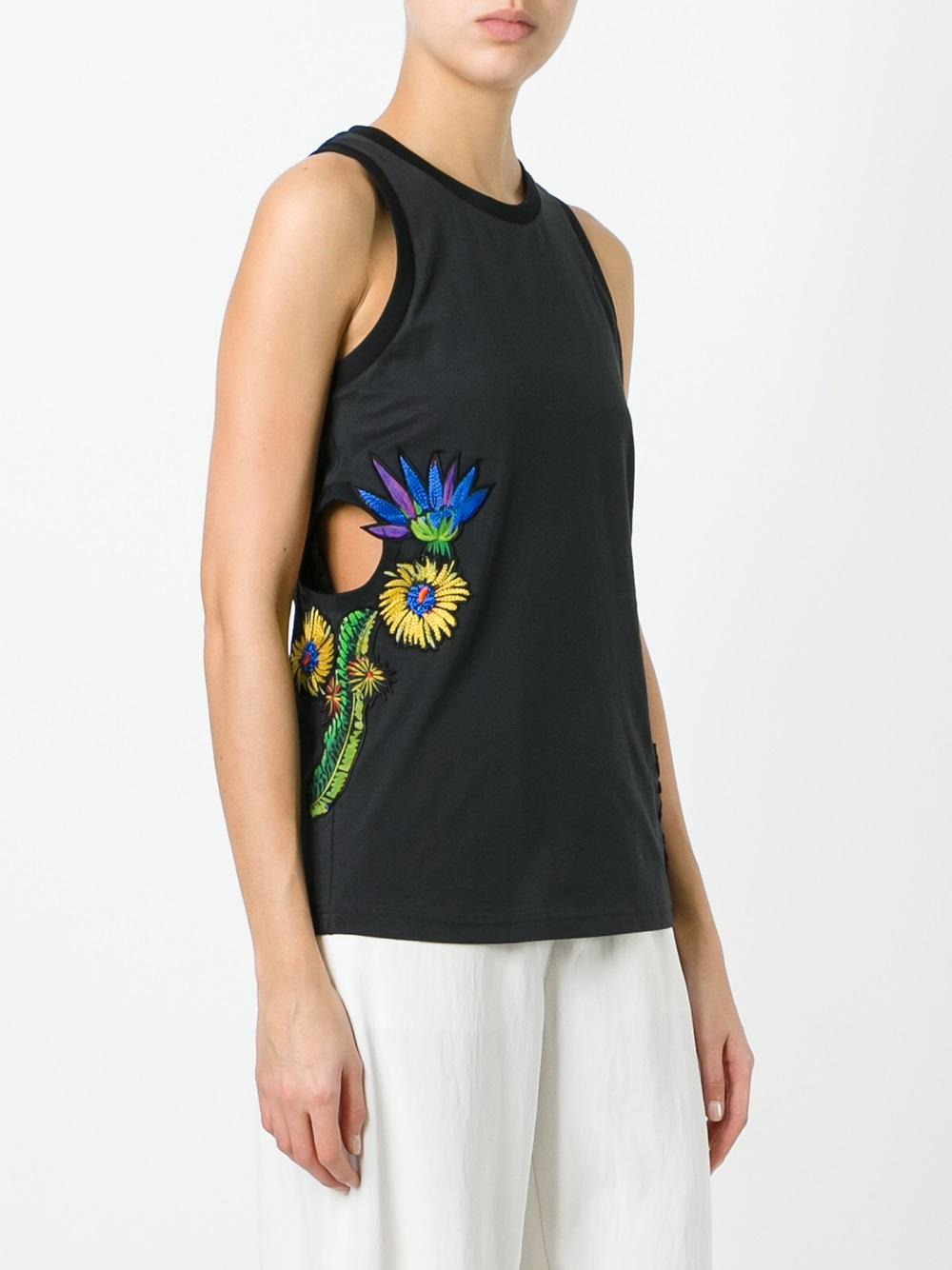 floral embroidered tank top