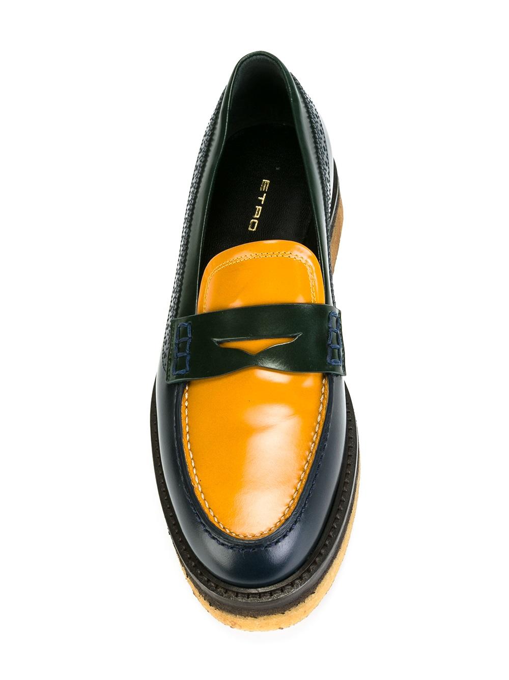 colour block penny loafers