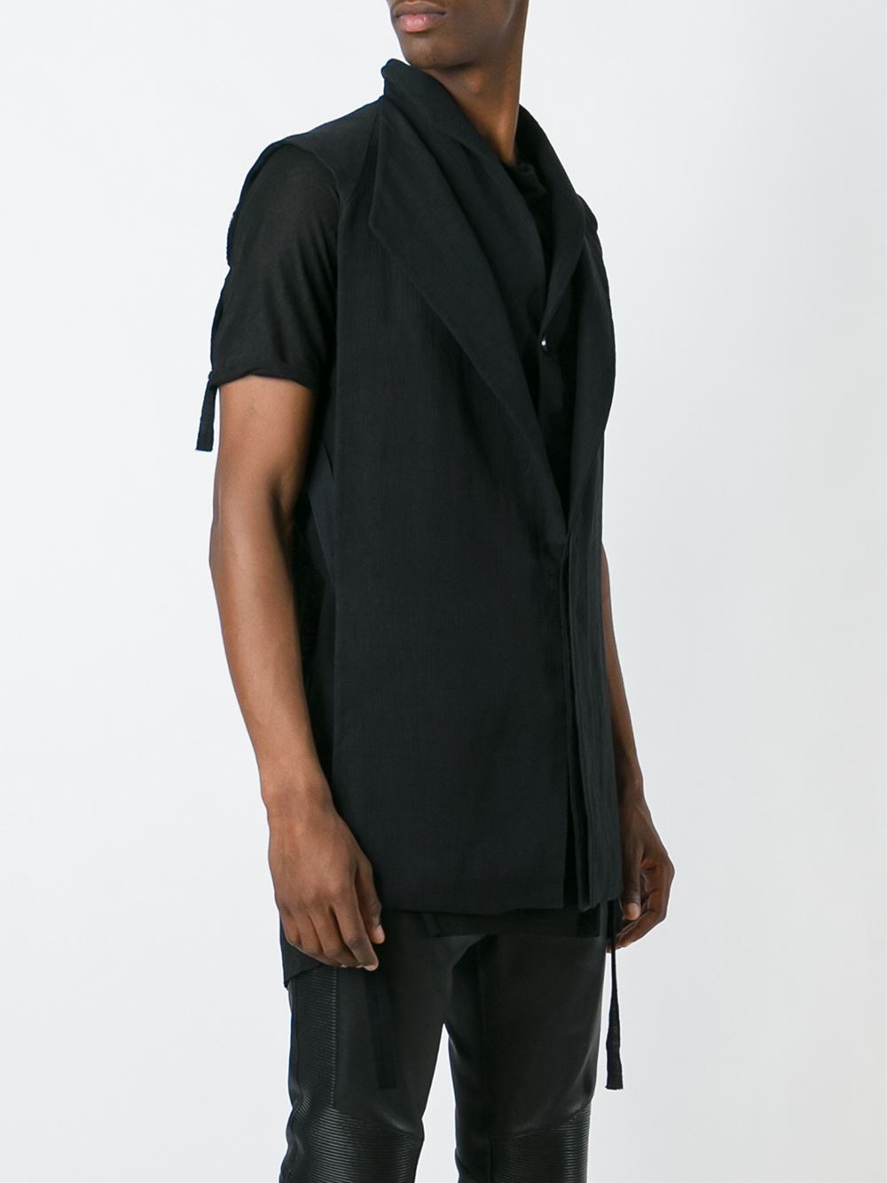 double collar structured vest
