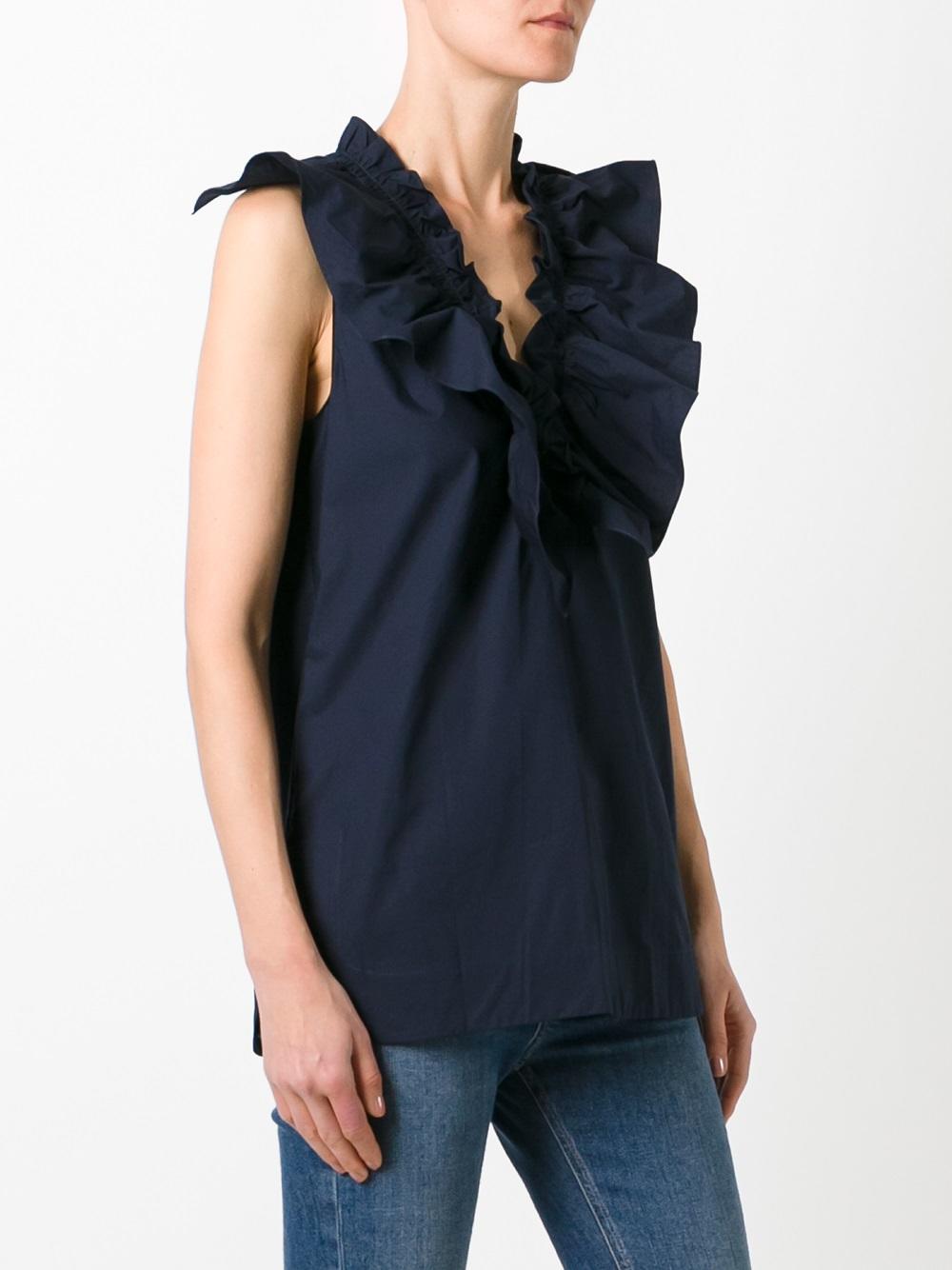 ruffle neck top