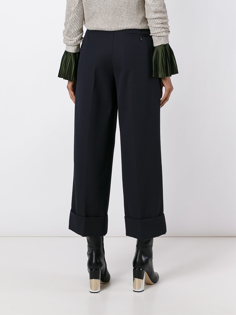 cropped wide leg trousers