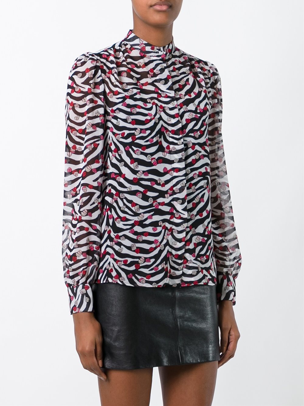 zebra concealed fastening shirt