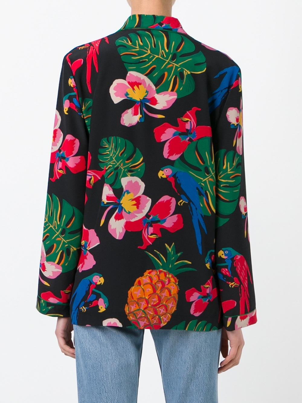 tropical print pyjama top