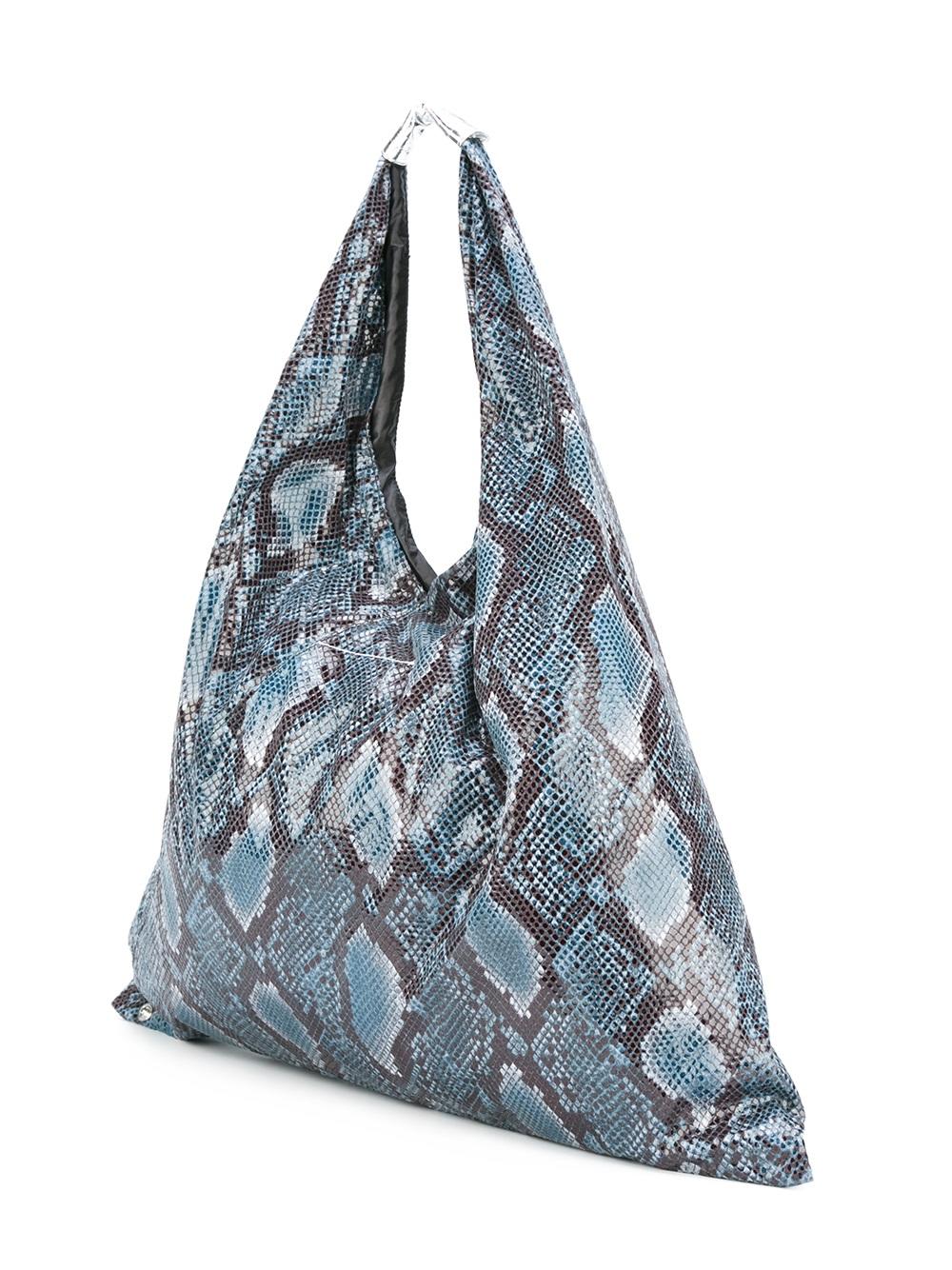 snakeskin effect tote 