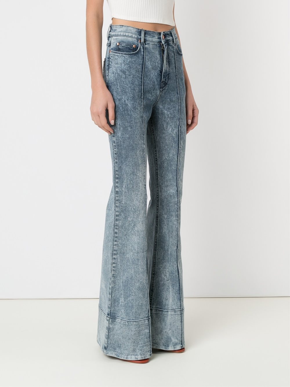 high waist flared trousers