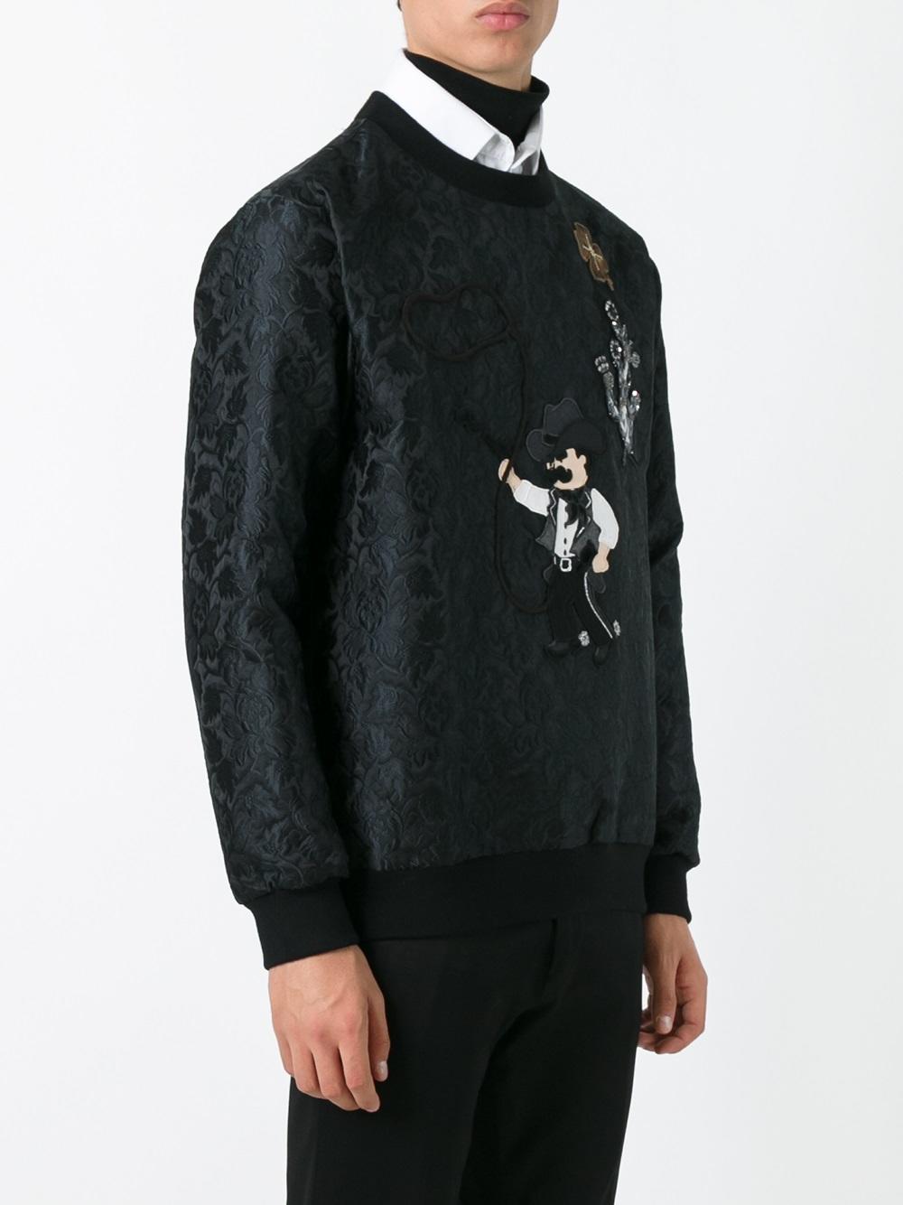 cowboy patch jacquard sweatshirt