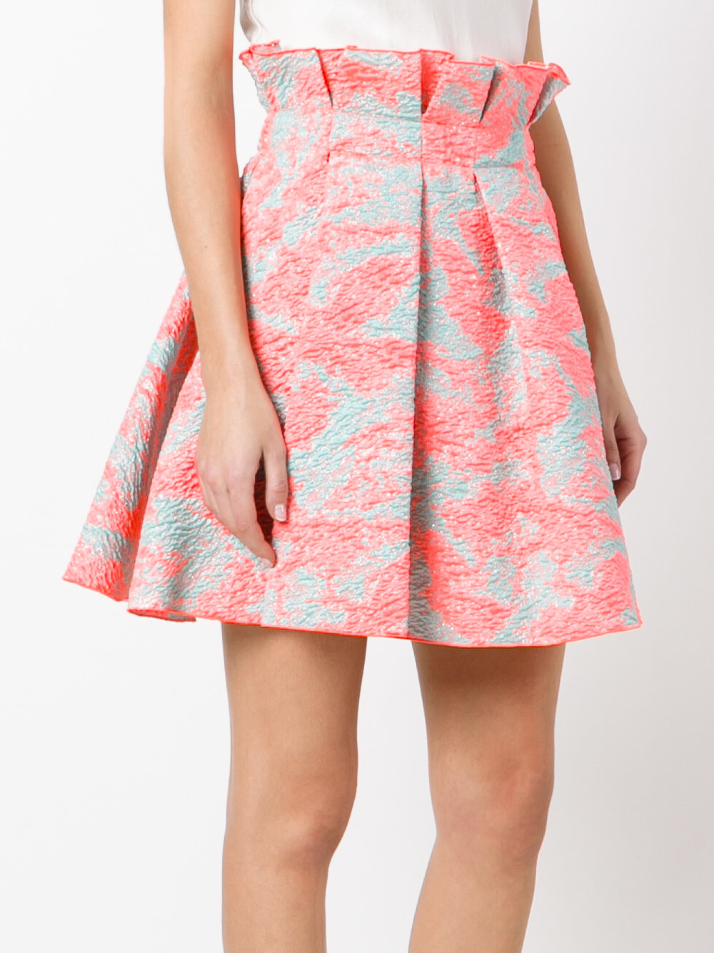 porous effect pleated skirt