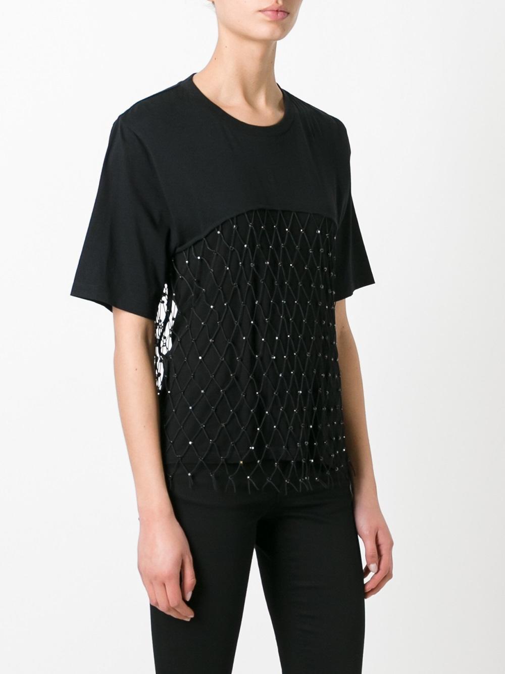 mesh panel T-shirt