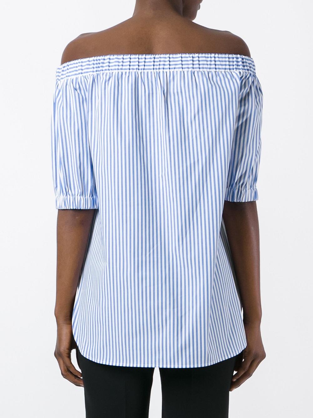 striped off-shoulder blouse