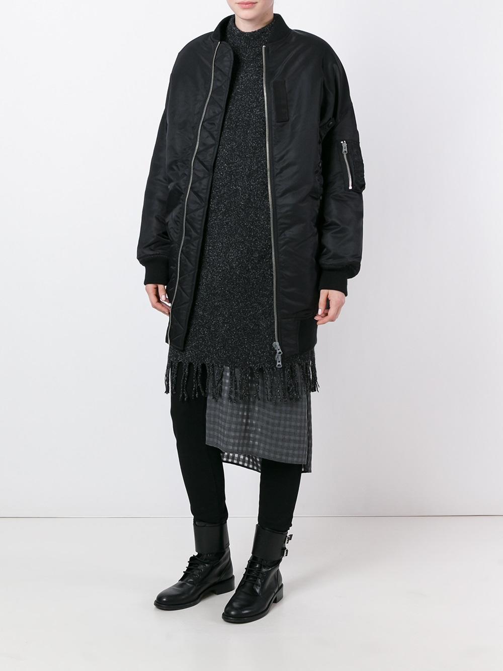 long length bomber jacket