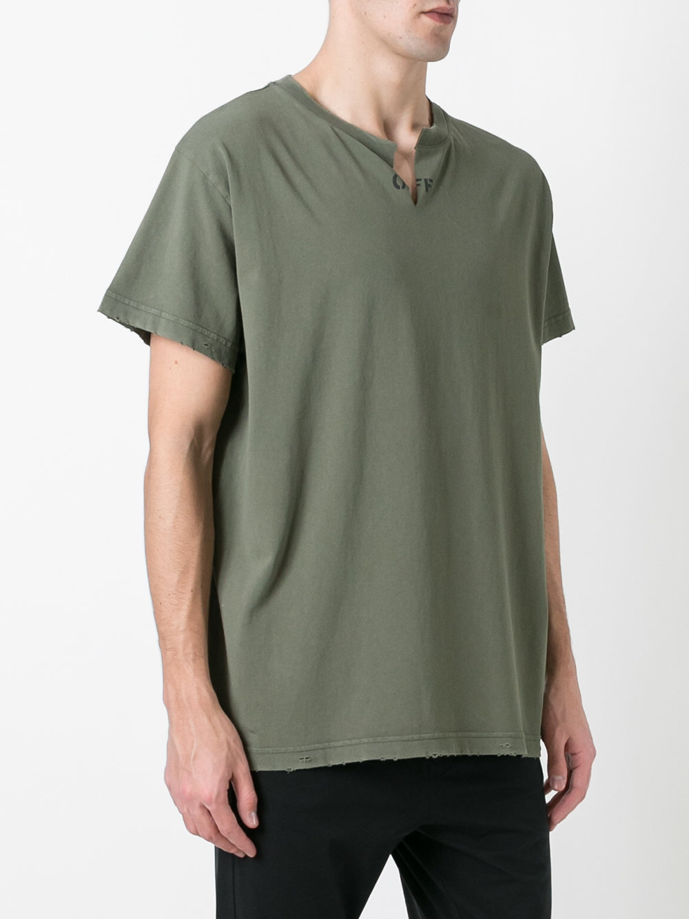 collar cut T-shirt 