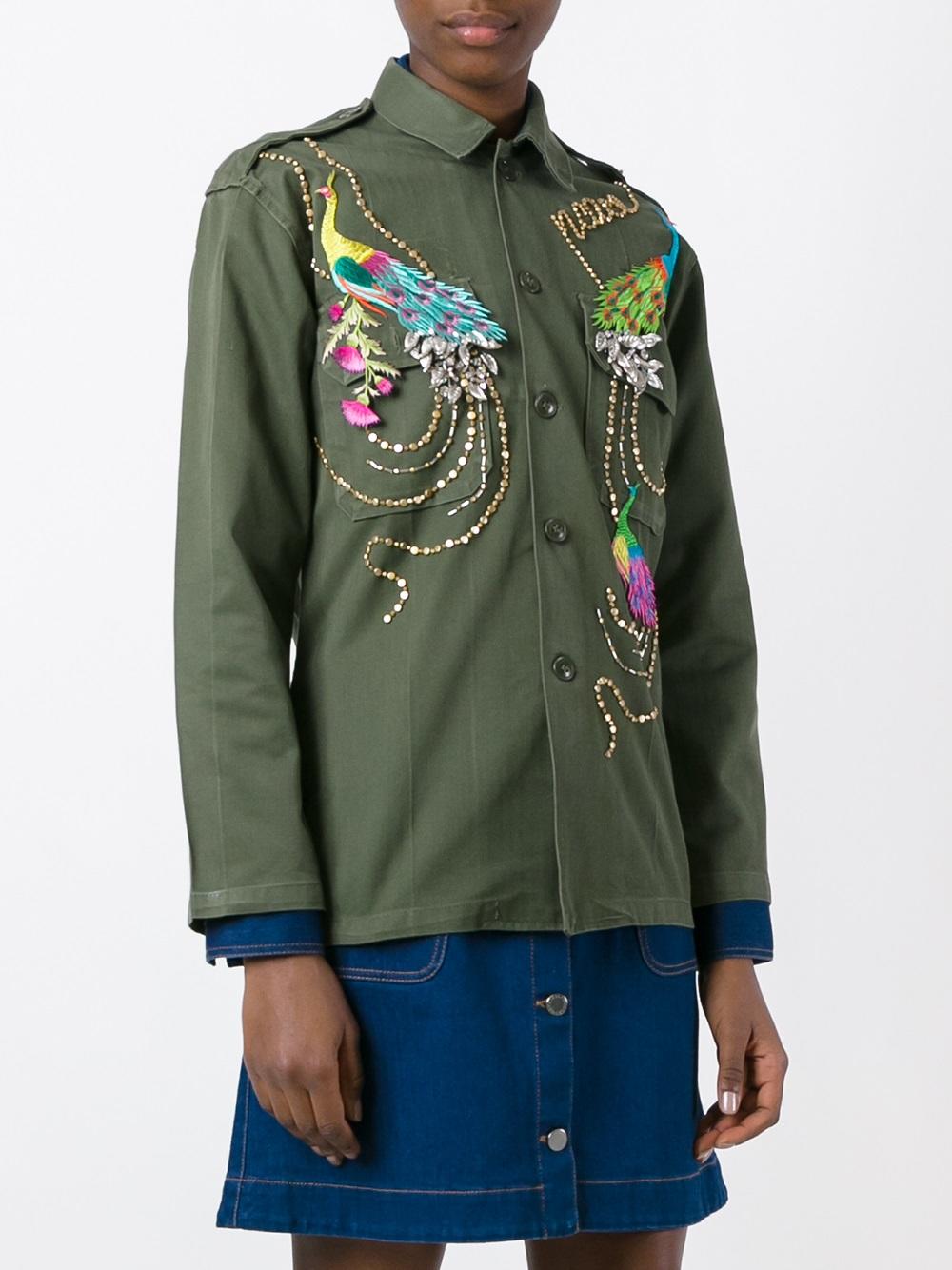 peacock embroidered jacket