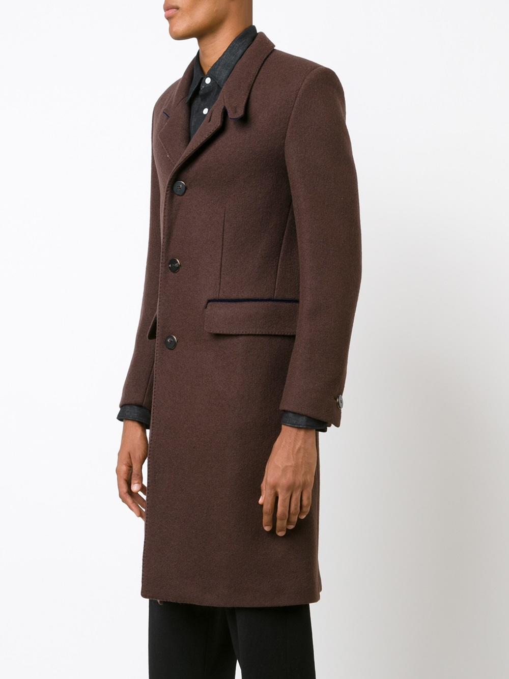 notched lapel mid coat