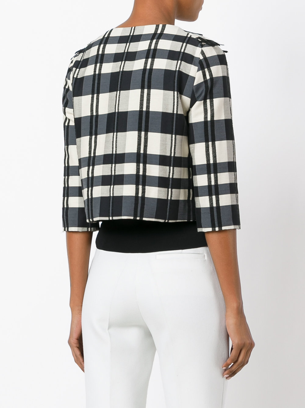 checked cropped jacket 