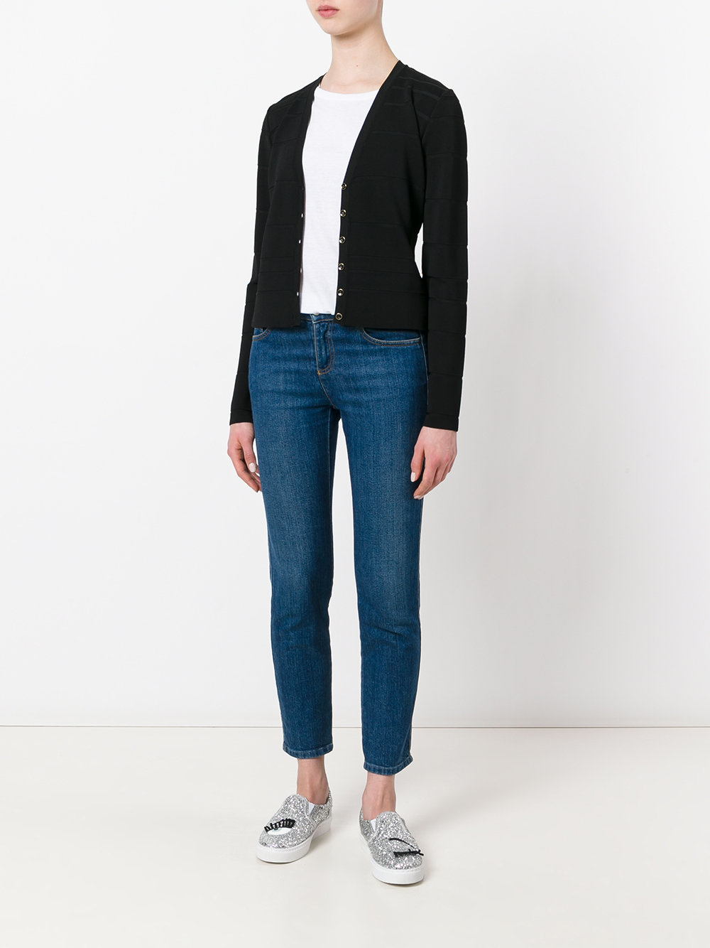 v-neck cropped cardigan