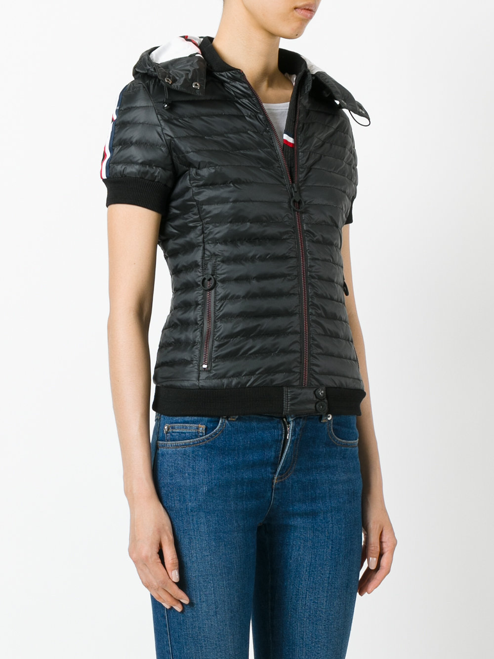 short-sleeved puffer jacket