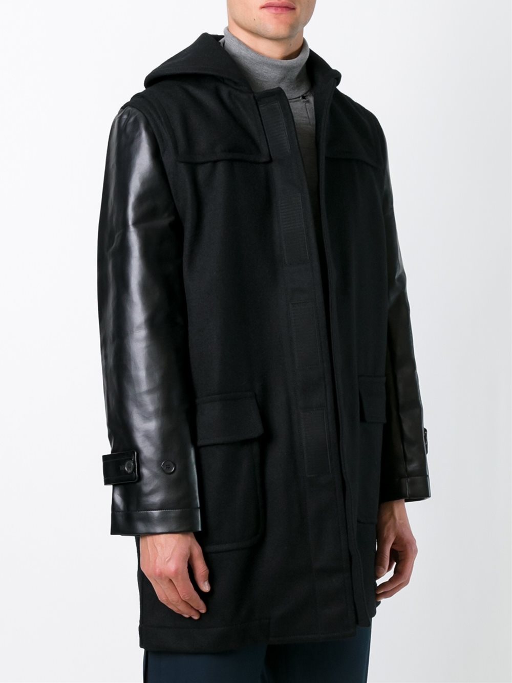 panelled sleeve coat