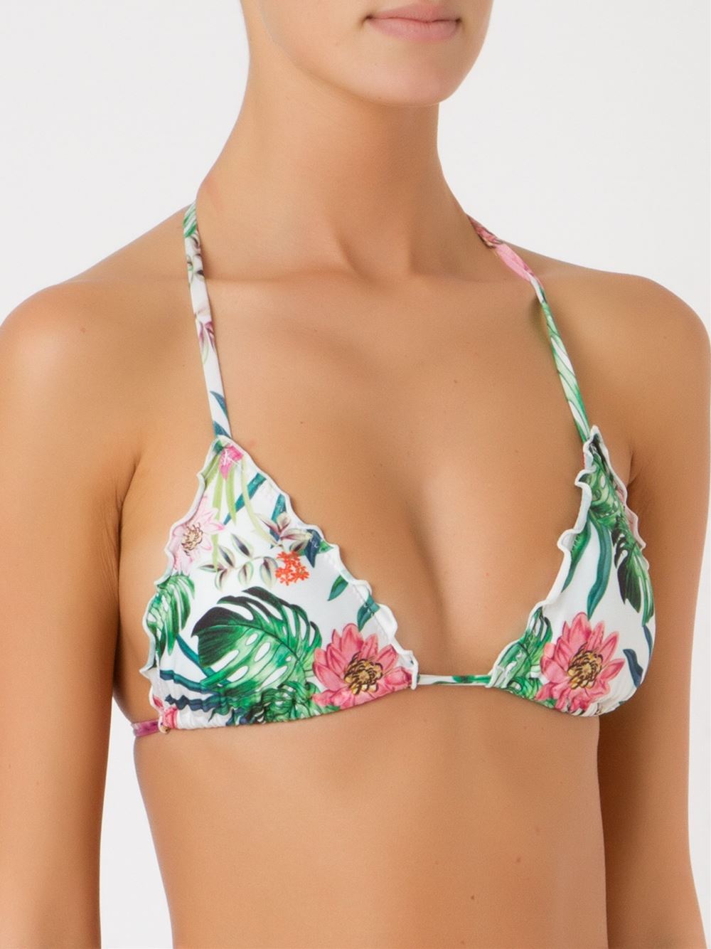 printed triangle bikini top