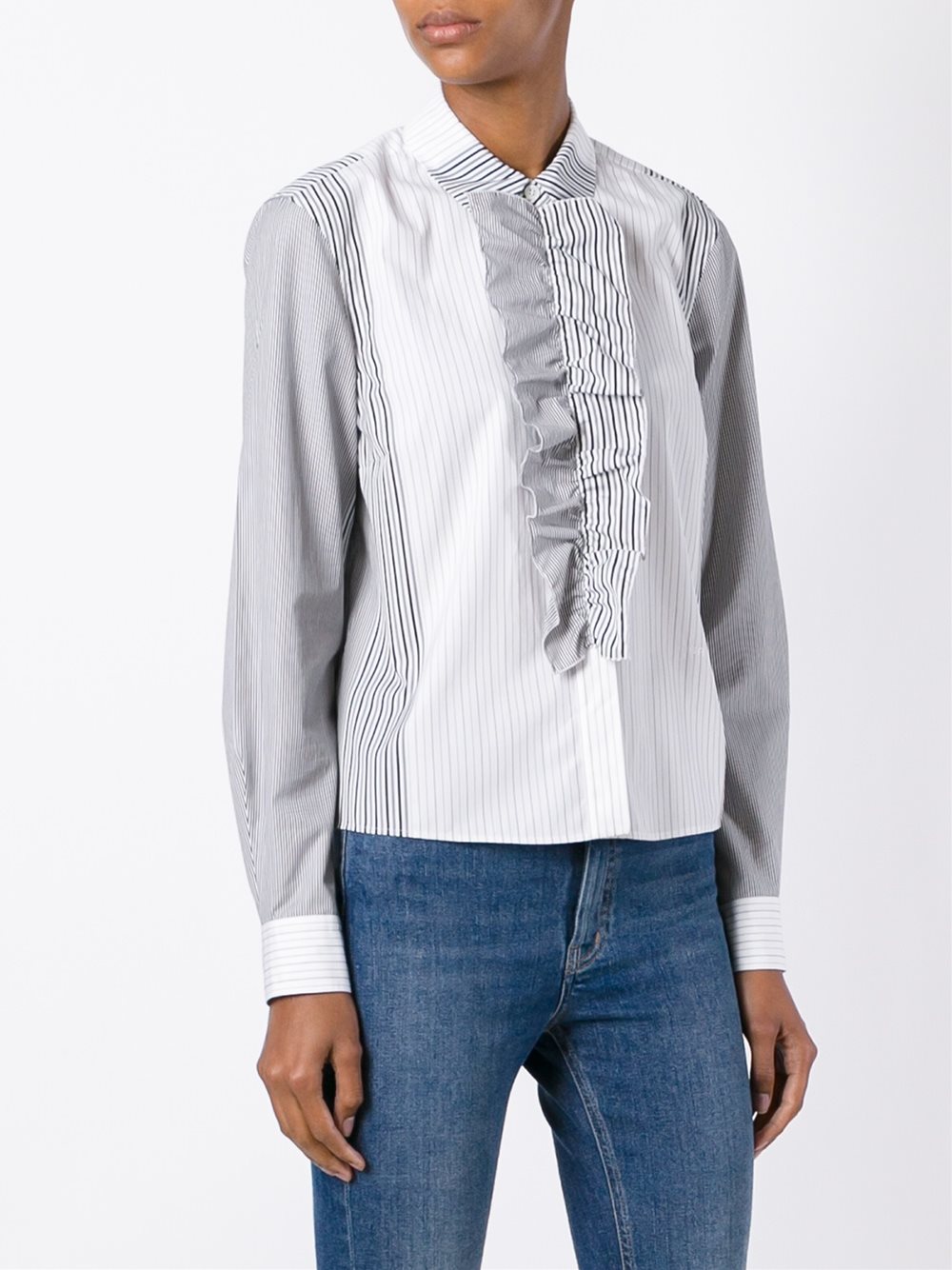 striped draped shirt