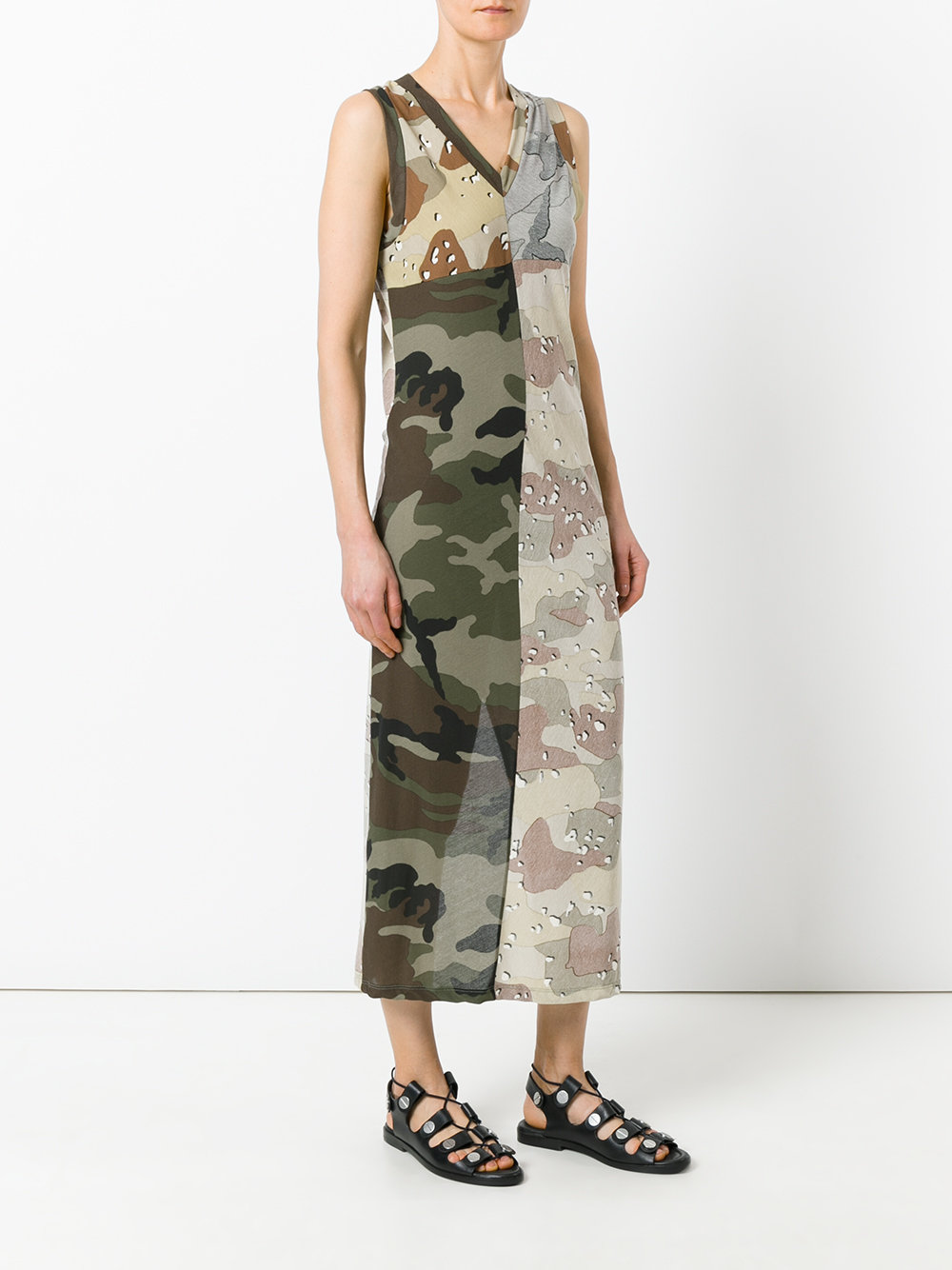 camouflage print maxi dress