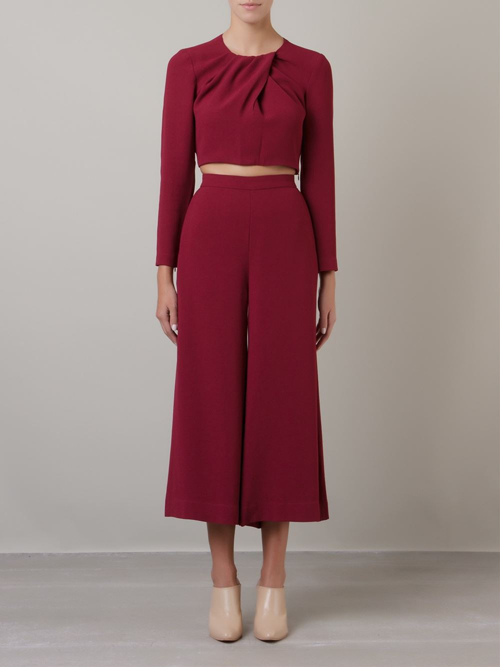 cropped pleated blouse