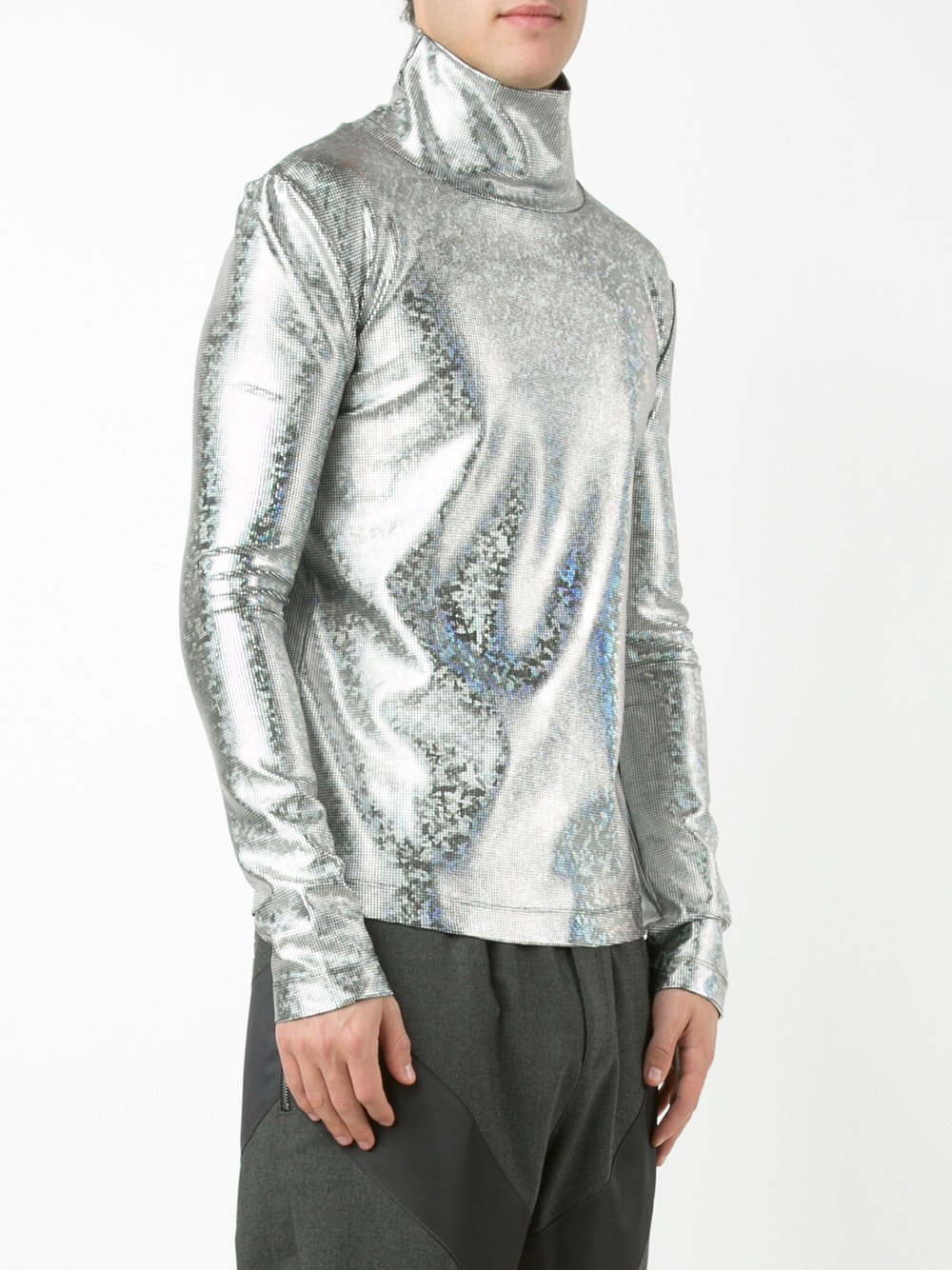 metallic palms turtleneck sweatshirt