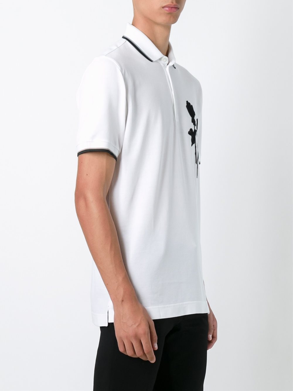 rose patch polo shirt 