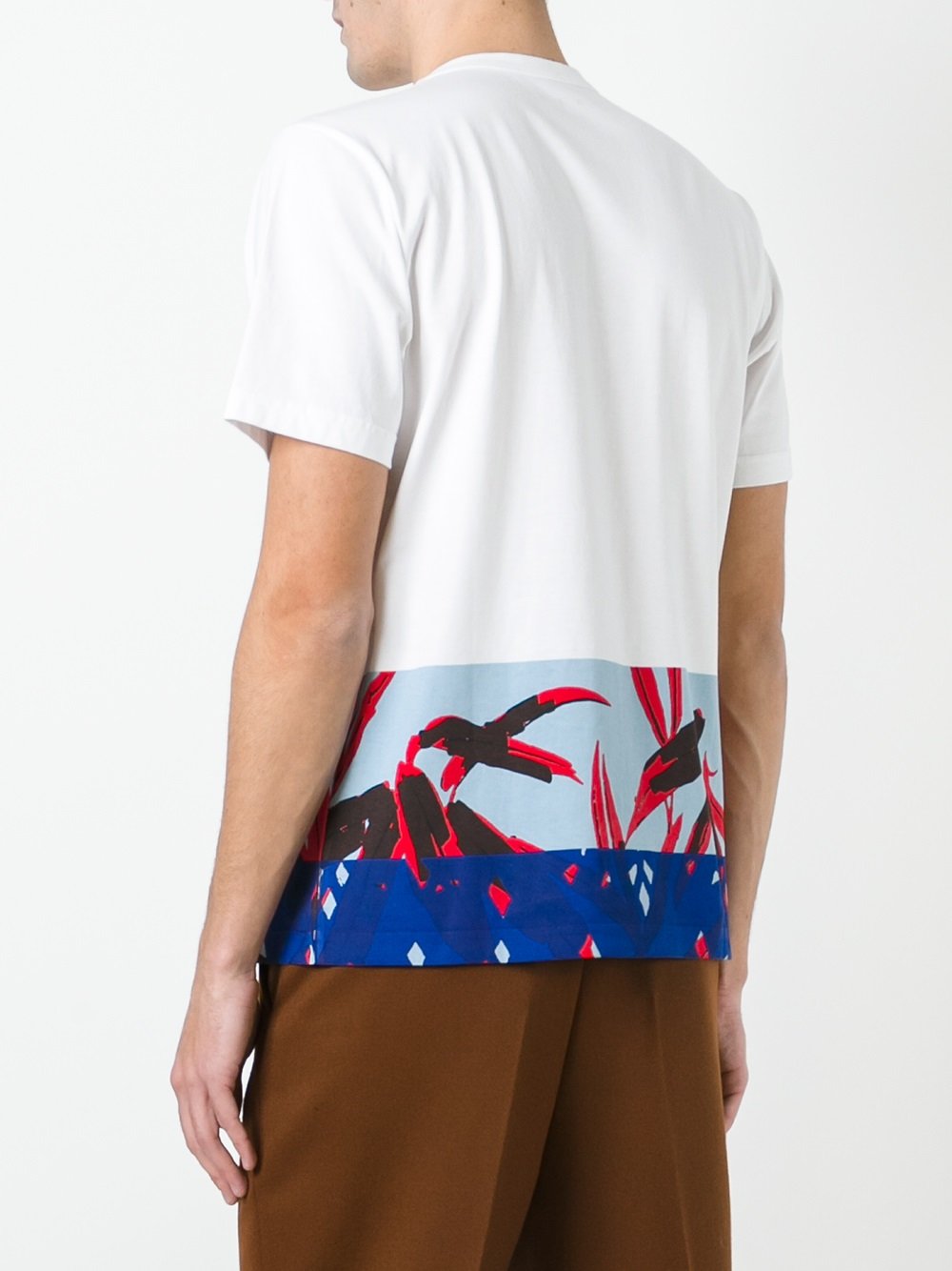 pattern trim T-shirt