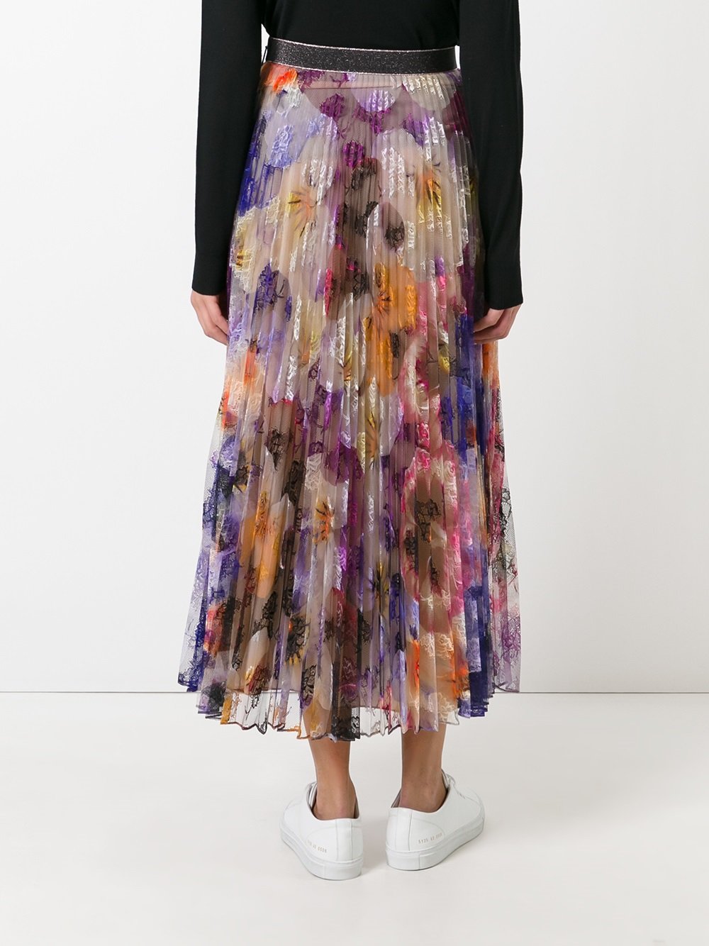 pleated pansy lace skirt