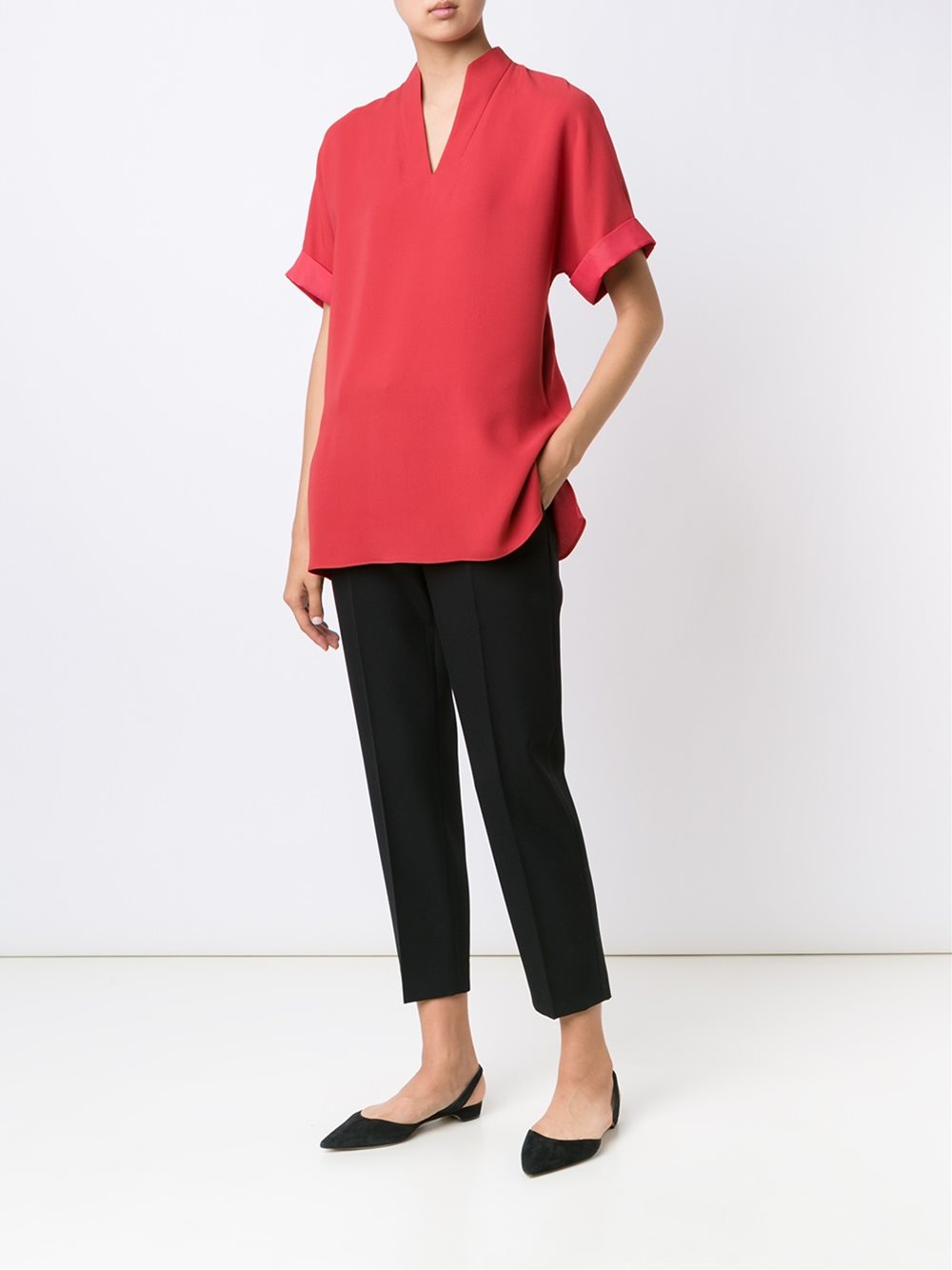 v-neck blouse
