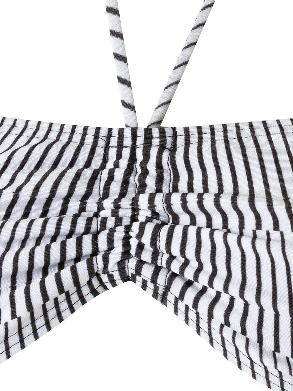 striped bandeau bikini set