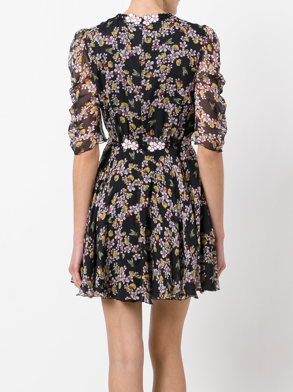 floral bee print mini dress
