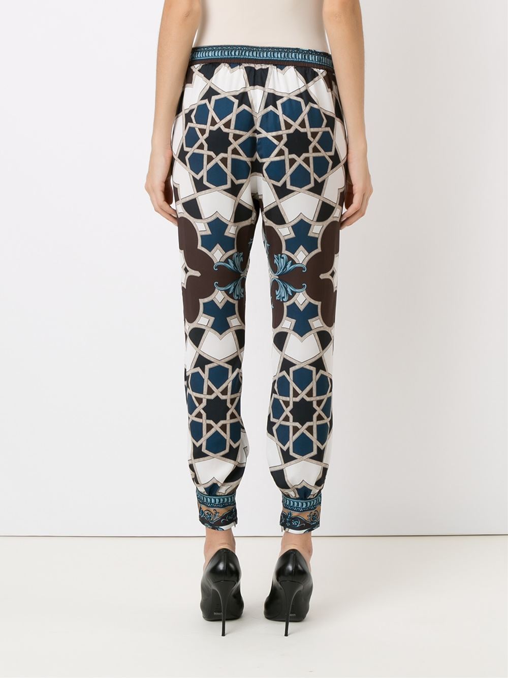 geometric print track pants