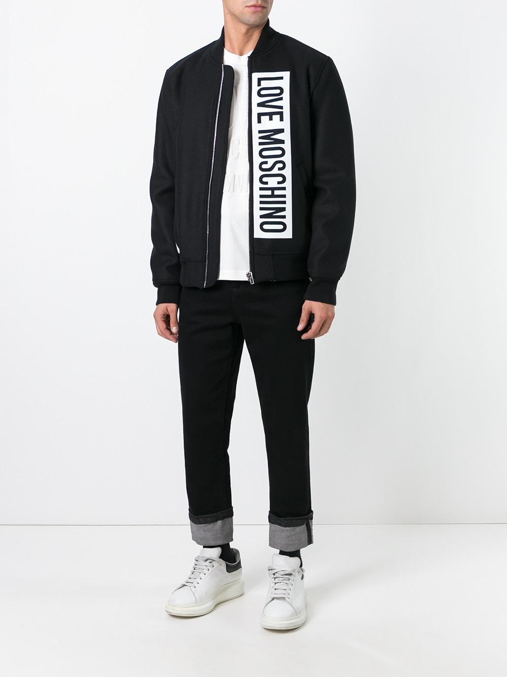 logo print bomber jacket