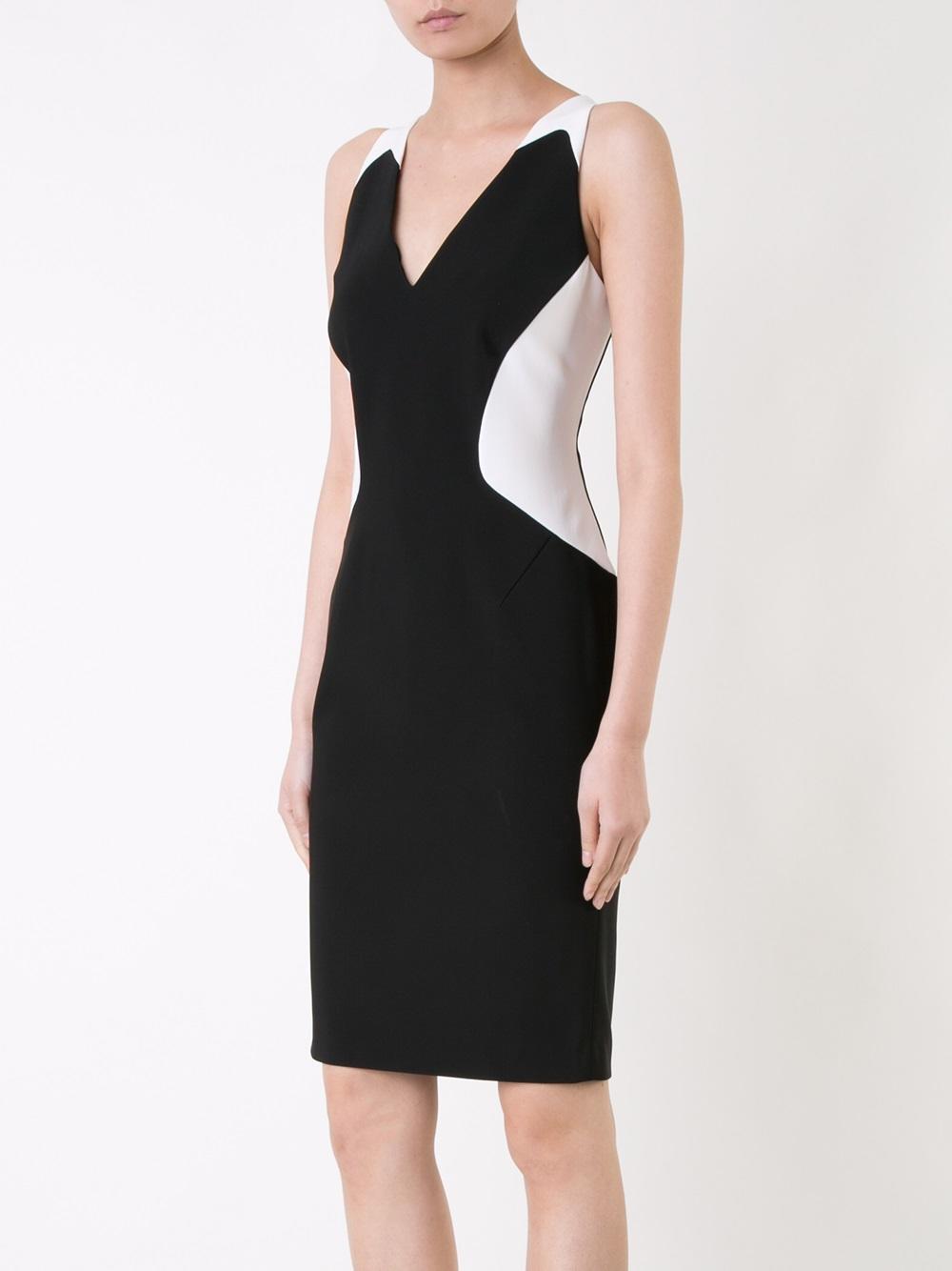 contrast fitted dress 